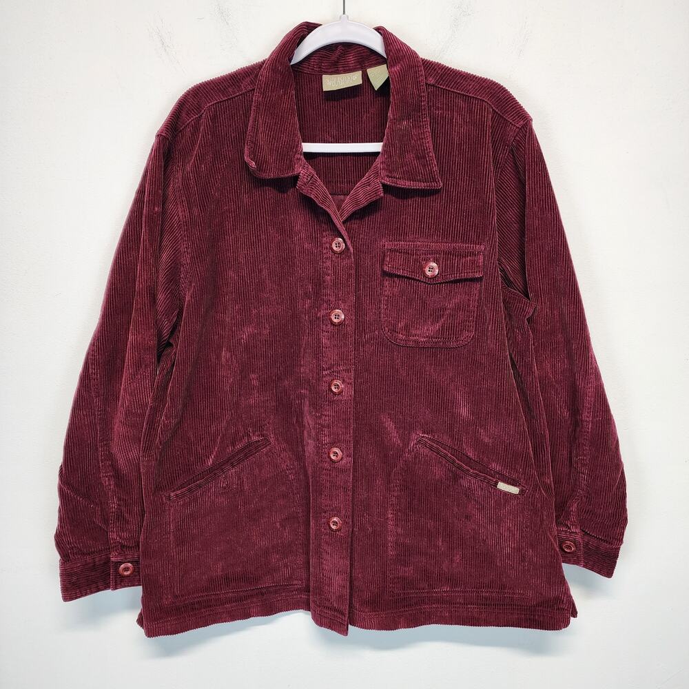 Vintage Blassport Womens Corduroy Shirt Shacket Size XL 100% Cotton Barn Chore